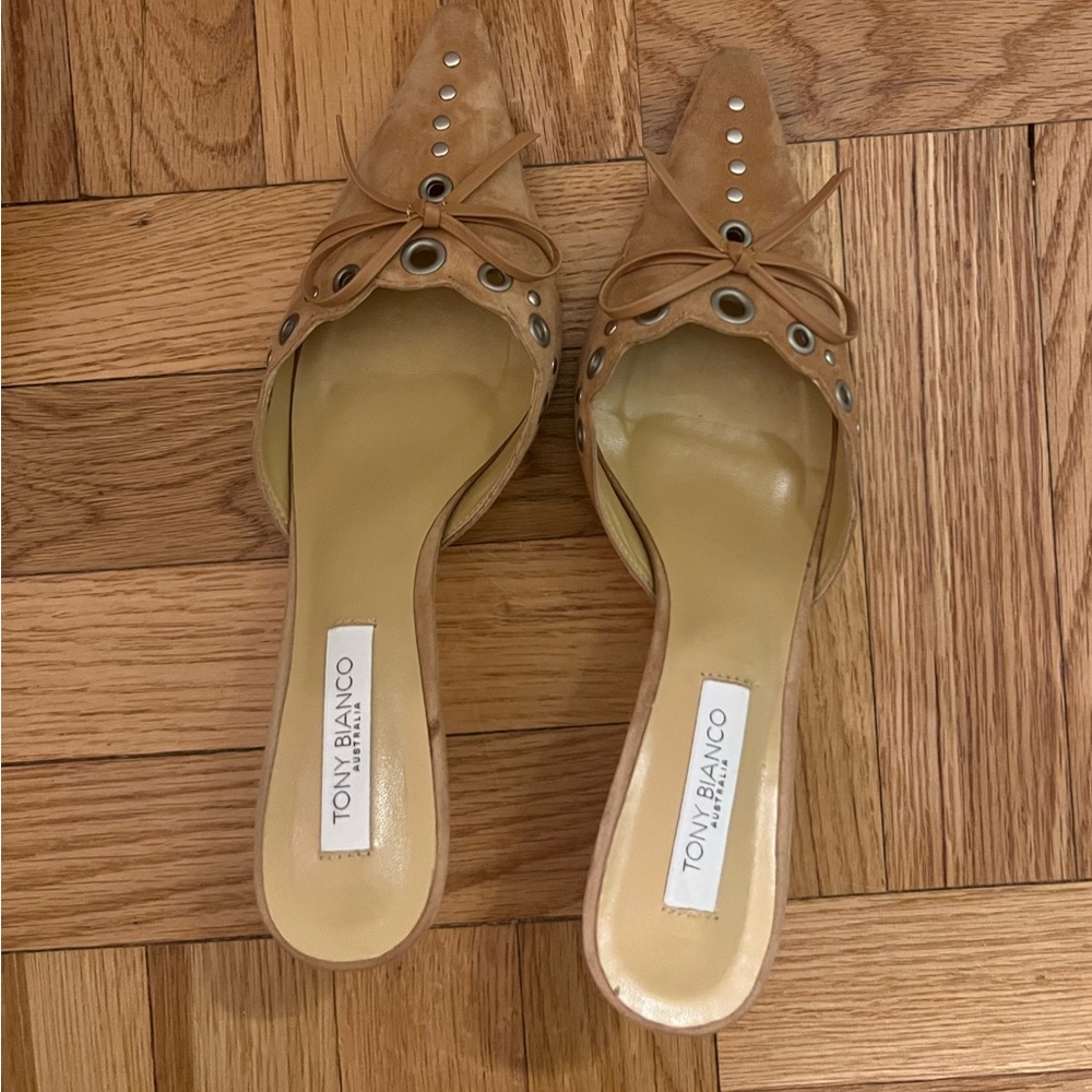 Tony Bianco Shae Butterscotch Suede Heels